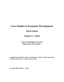 Case Studies in Economic Development