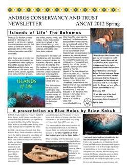 Spring 2012 Newsletter - Andros Conservancy and Trust (ANCAT)