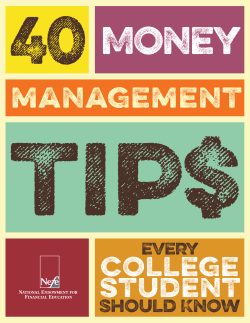 40 Money Management Tips - UC Davis Financial Aid Office
