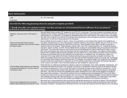 Basic Information Describe the following planning elements using