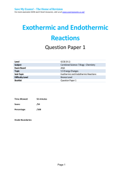 Exothermic and Endothermic Reactions