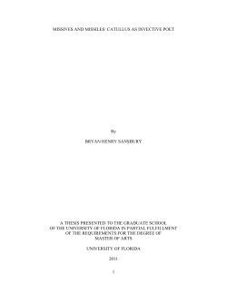 1 MISSIVES AND MISSILES: CATULLUS AS INVECTIVE POET By