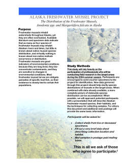 Alaska Freshwater Mussel Project