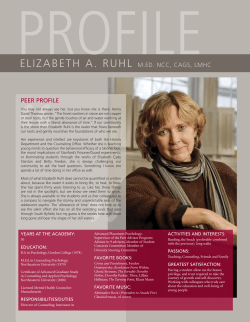 ELIZABETH A. RUHL M.ED. NCC, CAGS, LMHC PEER PROFILE