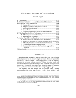 A Functional Approach to Copyright Policy