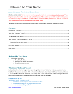 Hallowed be Your Name