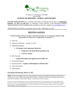 1bnotice of meeting - public arts board meeting agenda