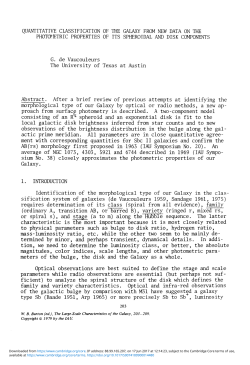 QUANTITATIVE CLASSIFICATION OF THE GALAXY FROM NEW
