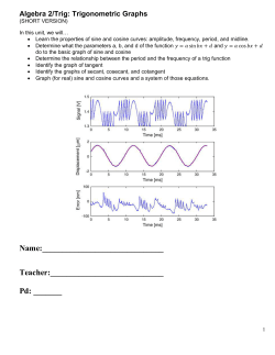 Algebra 2/Trig: Trigonometric Graphs