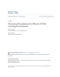 Theoretical Foundations for Effective STEM - Purdue e-Pubs