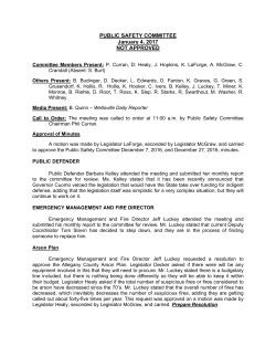 PUBLIC SAFETY COMMITTEE January 4, 2017 NOT APPROVED