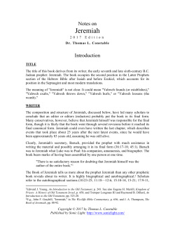 Notes on Jeremiah