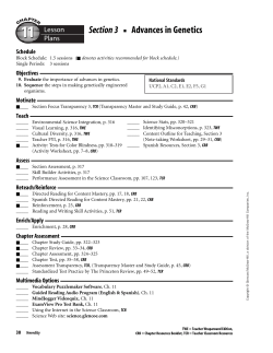11.3 - Advances in Genetics