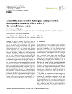Effect of the silica content of diatom prey on the