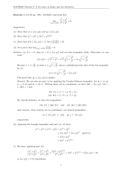 MATH280 Tutorial 3: A bit more on limits and the derivative Exercise