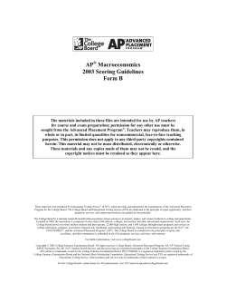 2003 AP Macroeconomics Form B Scoring Guidelines