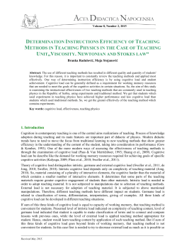 Determination Instructions Efficiency of Teaching Methods