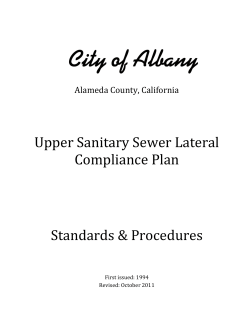 Upper Sanitary Sewer Lateral Compliance Plan