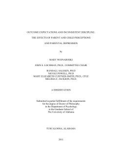 Outcome Expectations and Inconsistent Discipline - Acumen