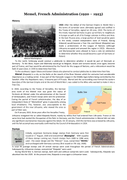 Memel, French Administration (1920 – 1923)