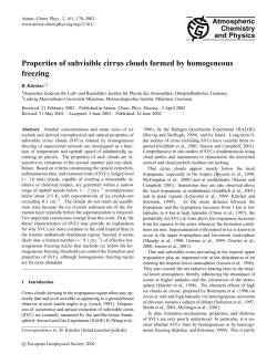 Properties of subvisible cirrus clouds formed by homogeneous