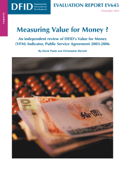 Measuring value for money?