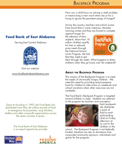Backpack Program brochure - Food Bank of East Alabama