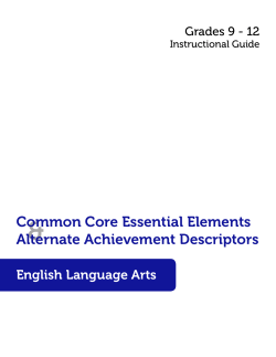 Common Core Essential Elements Alternate Achievement