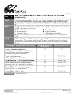 FACTS WHAT DOES AMERICAN NATIONAL BANK DO WITH