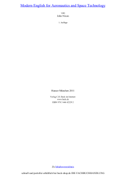 Modern English for Aeronautics and Space Technology - Beck-Shop
