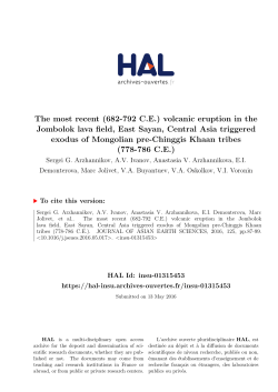 The most recent (682-792 CE) volcanic eruption in the - HAL-Insu