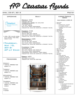 AP Literature Agenda
