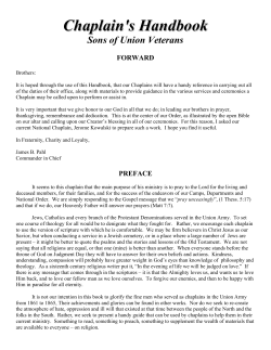 Chaplain`s Handbook - Sons of Union Veterans of the Civil War