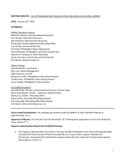 1 MEETING MINUTES: City of Philadelphia Solid Waste and