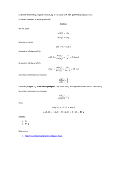 a. Identify the limiting reagent when 15.0 g of H2 reacts with 48.0 g