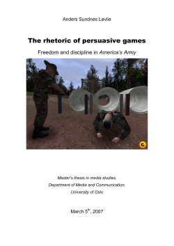 The rhetoric of persusasive games: Freedom and - DUO