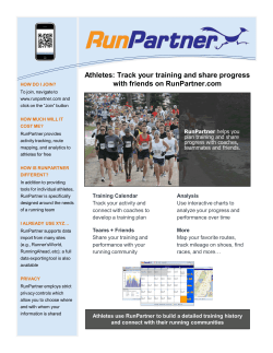 Athletes: Track your training and share progress with friends on