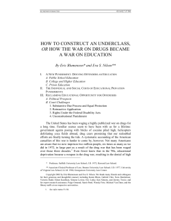 How to construct an underclass, or how the War on Drugs became a