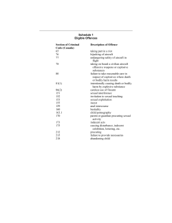 Schedule 1 Eligible Offences