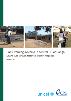 Early warning systems in central DR of Congo: