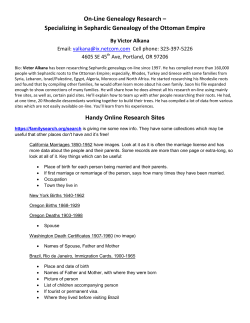 handout - Jewish Genealogical Society of Washington State