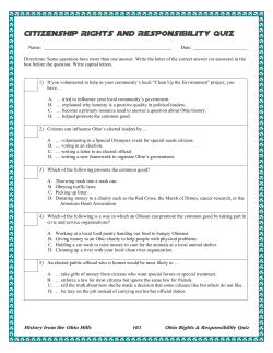 Citizenship Rights and Responsibility Quiz