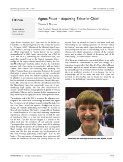 Agne`s Fouet &ndash; departing Editor-in-Chief