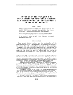 if you can`t beat `em, join `em: implications for new york`s scalping