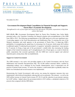 November 28, 2012 - Government Development Bank for Puerto Rico