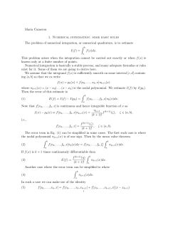 Basic integration formulas, composite rules, Newton