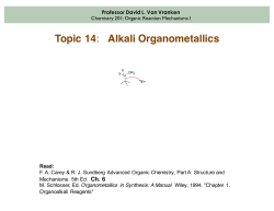 14. Alkali organometallics