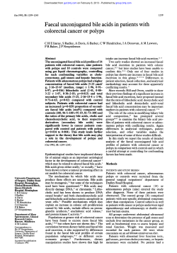 clinical chemistry oncology faeces bile acids