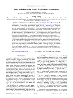 Densest local sphere-packing diversity. II. Application to three