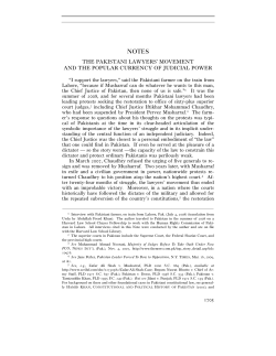 THE PAKISTANI LAWYERS MOVEMENT